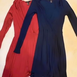 Set of 2 ribbed mini skater dresses